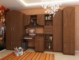 Буратино Детская Комплект мебели (Орех) в Рязани - ryazan.katalogmebeli.com | фото