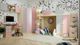 Детская комната Грэйси (Розовый/Серый/корпус Клен) в Рязани - ryazan.katalogmebeli.com | фото