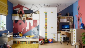Детская комната Клаксон без машинок (Белый/корпус Клен) в Рязани - ryazan.katalogmebeli.com | фото