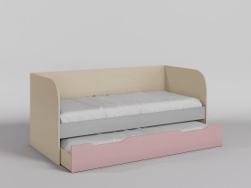 Диван-кровать Грэйси (Розовый/Серый/корпус Клен) в Рязани - ryazan.katalogmebeli.com | фото