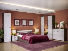 Спальня Нэнси (Венге/Белый глянец) в Рязани - ryazan.katalogmebeli.com | фото