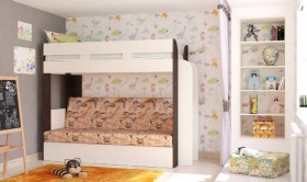 Кровать с диваном 75 Карамель Атлант (Венге Магия /Сосна Карелия/Савана) в Рязани - ryazan.katalogmebeli.com | фото 1