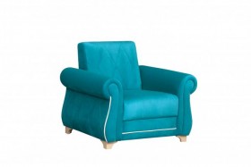 Кресло для отдыха "Порто" (велюр киви бирюза / микровельвет крем) в Рязани - ryazan.katalogmebeli.com | фото 1