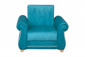 Кресло для отдыха "Порто" (велюр киви бирюза / микровельвет крем) в Рязани - ryazan.katalogmebeli.com | фото 3