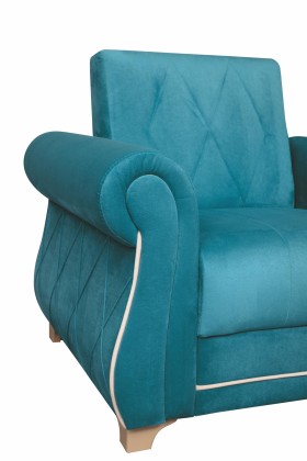 Кресло для отдыха "Порто" (велюр киви бирюза / микровельвет крем) в Рязани - ryazan.katalogmebeli.com | фото 5