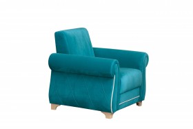 Кресло для отдыха "Порто" (велюр киви бирюза / микровельвет крем) в Рязани - ryazan.katalogmebeli.com | фото 7