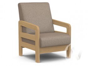 Кресло отдыха Вега-34 (бук лак/UNO CARAMEL) в Рязани - ryazan.katalogmebeli.com | фото 1