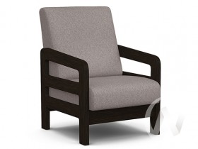 Кресло отдыха Вега-34 (венге лак/UNO ROSY-GREY) в Рязани - ryazan.katalogmebeli.com | фото 1