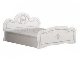 Кровать 1,4м спальня Каролина (Белый/белый глянец) в Рязани - ryazan.katalogmebeli.com | фото