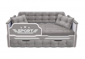 Кровать 170 серии Спорт 1 ящик 45 Серый (подушки) в Рязани - ryazan.katalogmebeli.com | фото