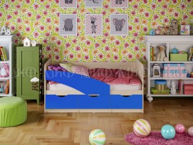 Кровать Бабочки 1,6м (Синий матовый) в Рязани - ryazan.katalogmebeli.com | фото