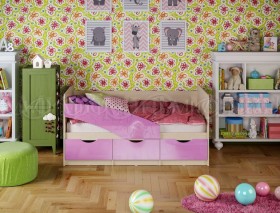 Кровать Бабочки 1,6м (Сиреневый металлик) в Рязани - ryazan.katalogmebeli.com | фото