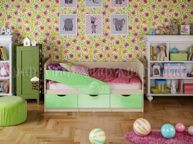 Кровать Бабочки 2,0м (Салатовый металлик) в Рязани - ryazan.katalogmebeli.com | фото