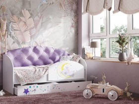 Кровать детская Звездочка Белый/Фиолетовый в Рязани - ryazan.katalogmebeli.com | фото