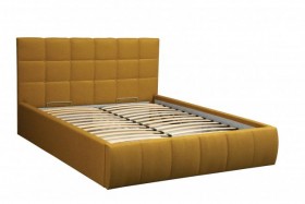 Кровать "Диана" ш. 1400 (Н=1010мм) (жаккард горчица) в Рязани - ryazan.katalogmebeli.com | фото