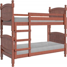 Кровать двухъярусная Валерия из массива сосны 800*1890 Орех в Рязани - ryazan.katalogmebeli.com | фото