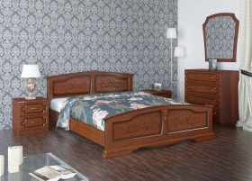 Кровать Елена из массива сосны 1200*2000 Орех в Рязани - ryazan.katalogmebeli.com | фото