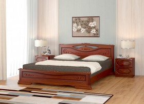 Кровать Карина-7 из массива сосны 1400*2000 Орех в Рязани - ryazan.katalogmebeli.com | фото