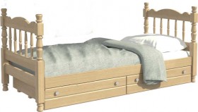 Кровать одинарная Аленка из массива сосны 800*1890 Сосна в Рязани - ryazan.katalogmebeli.com | фото