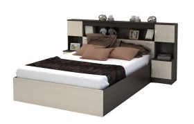 Кровать с прикроватным блоком КР 552 Спальня Basya (венге/белфорт) в Рязани - ryazan.katalogmebeli.com | фото