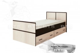 Кровать Сакура с настилом и ящиками 0,9 (Венге/Лоредо) в Рязани - ryazan.katalogmebeli.com | фото