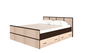 Кровать Сакура с настилом и ящиками 1,4 (Венге/Лоредо) в Рязани - ryazan.katalogmebeli.com | фото