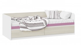 Кровать «Сканди» с 2 ящиками Дуб Гарден/Белый/Лиловый в Рязани - ryazan.katalogmebeli.com | фото