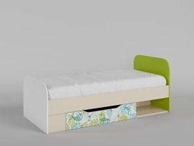 Кровать Твит 1650х750 (Белый/Зеленый/корпус Клен) в Рязани - ryazan.katalogmebeli.com | фото