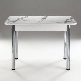 Кухонный стол 1100*700/400 ф 2 Пластик, мрамор белый в Рязани - ryazan.katalogmebeli.com | фото