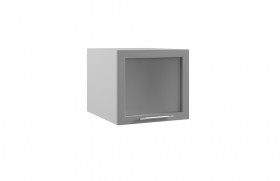 Квадро ГВПГС 500 шкаф верхний горизонтальный глубокий со стеклом высокий (Железо/корпус Серый) в Рязани - ryazan.katalogmebeli.com | фото