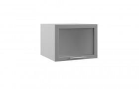 Квадро ГВПГС 600 шкаф верхний горизонтальный глубокий со стеклом высокий (Железо/корпус Серый) в Рязани - ryazan.katalogmebeli.com | фото