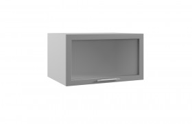 Квадро ГВПГС 800 шкаф верхний горизонтальный глубокий со стеклом высокий (Железо/корпус Серый) в Рязани - ryazan.katalogmebeli.com | фото