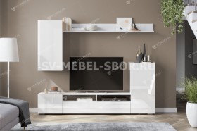 Мебель для гостиной МГС 4 (Белый/Белый глянец) в Рязани - ryazan.katalogmebeli.com | фото