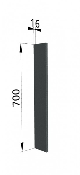 Панель торцевая ПТ 400 Квадро (для шкафа торцевого верхнего) Железо в Рязани - ryazan.katalogmebeli.com | фото