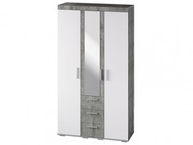 Шкаф 3-х створчатый ШК-30 МС Инстайл (бетон/белый) в Рязани - ryazan.katalogmebeli.com | фото