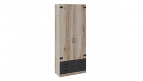 Шкаф для одежды комбинированный «Окланд» (Фон Черный/Дуб Делано) в Рязани - ryazan.katalogmebeli.com | фото