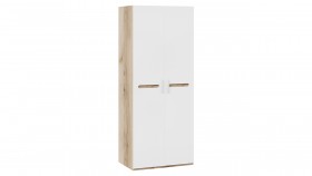 Шкаф для одежды с 2-мя дверями «Фьюжн» Дуб Делано/Белый глянец в Рязани - ryazan.katalogmebeli.com | фото
