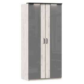 Техно ЛД 678.130.000.007 Шкаф 2-хстворчатый с комбинированными дверями (Дуб Крафт белый/Серый шифер) в Рязани - ryazan.katalogmebeli.com | фото