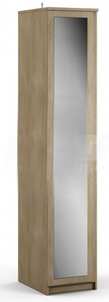 Веста СБ-2260 Шкаф 1 дверный с зеркалом Дуб Сонома в Рязани - ryazan.katalogmebeli.com | фото