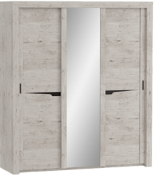 Шкаф трехдверный Соренто с раздвижными дверями Дуб бонифаций/Кофе структурный матовый в Рязани - ryazan.katalogmebeli.com | фото 1