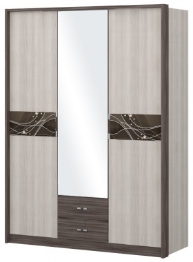 Шкаф трехстворчаты с зеркалом Шк68.1 Николь в Рязани - ryazan.katalogmebeli.com | фото
