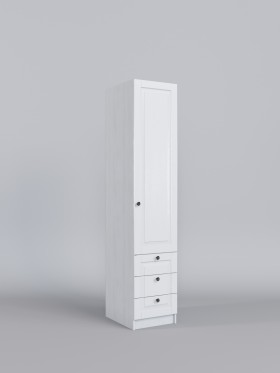 Шкаф угловой (секция с ящиками) Классика (Белый/корпус Выбеленное дерево) в Рязани - ryazan.katalogmebeli.com | фото
