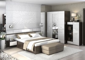 Спальня Вегас (Венге/Белый глянец) в Рязани - ryazan.katalogmebeli.com | фото