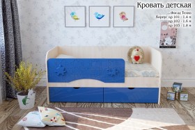 Техно Кровать детская 2 ящика 1.8 Синий глянец в Рязани - ryazan.katalogmebeli.com | фото